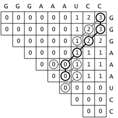 Figure 1: a diagram showing possible tracebacks